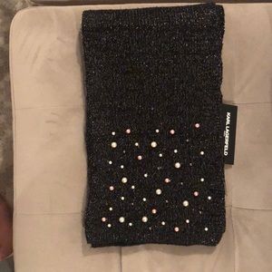 Brand new black scarf with pearls